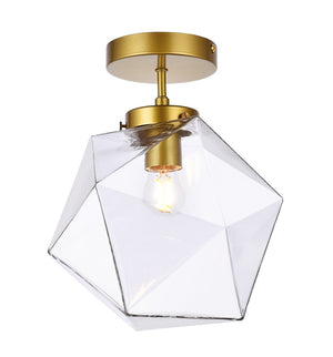 Elegant Lighting - LD2346BR - One Light Flush Mount - Lawrence - Brass