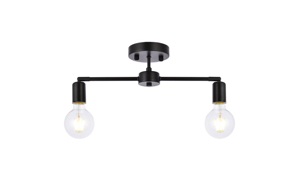 Elegant Lighting - LD2348BK - Two Light Flush Mount - Zane - Black