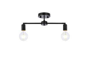 Elegant Lighting - LD2348BK - Two Light Flush Mount - Zane - Black