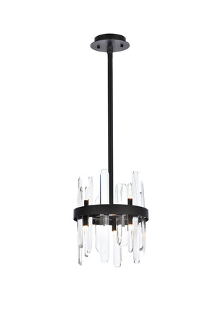 Elegant Lighting - 2200D10BK - Six Light Pendant - Serena - black