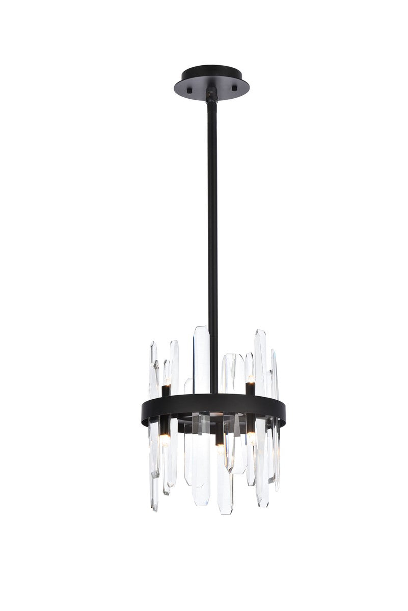 Elegant Lighting - 2200D10BK - Six Light Pendant - Serena - black