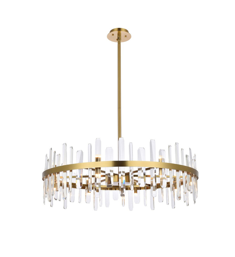Elegant Lighting - 2200D36SG - 16 Light Chandelier - Serena - satin gold