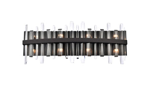 Elegant Lighting - 2200W30BK - Eight Light Bath Sconce - Serena - black