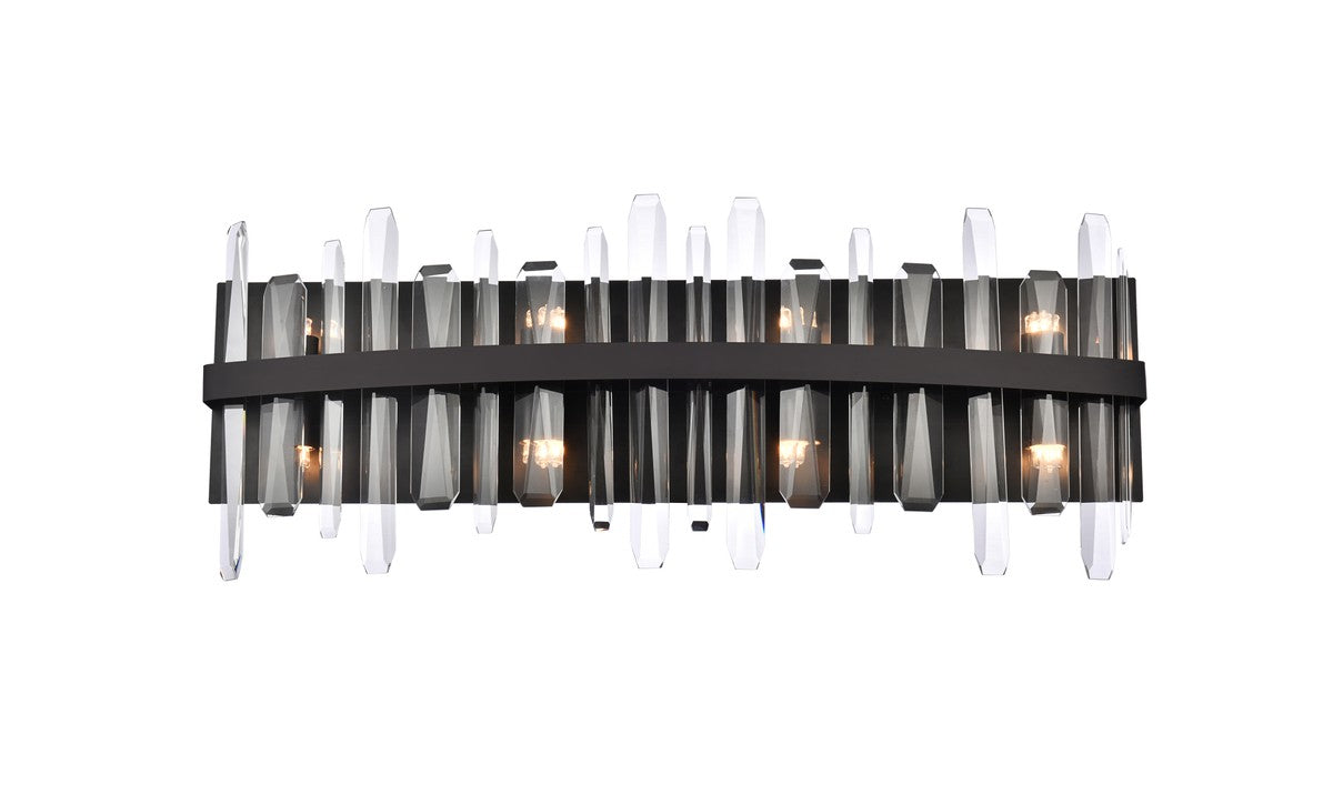 Elegant Lighting - 2200W30BK - Eight Light Bath Sconce - Serena - Black