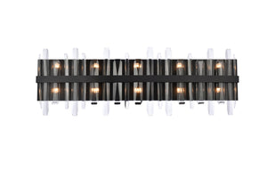 Elegant Lighting - 2200W36BK - Ten Light Bath Sconce - Serena - Black