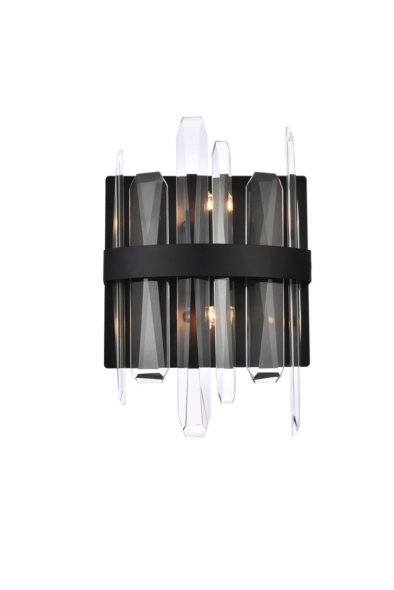 Elegant Lighting - 2200W8BK - Two Light Bath Sconce - Serena - Black