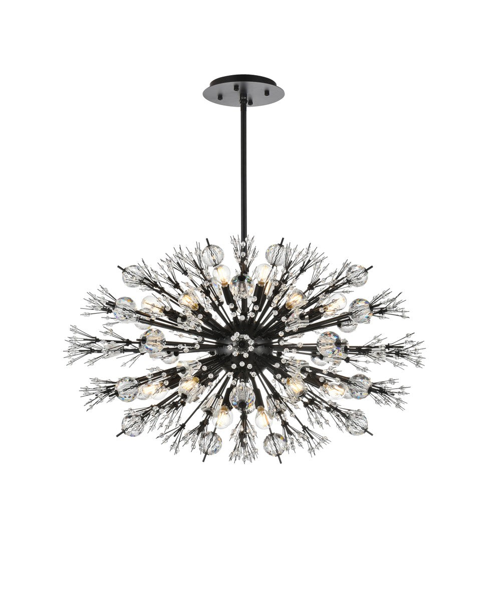 Elegant Lighting - 2500D36BK - 24 Light Pendant - Vera - Black