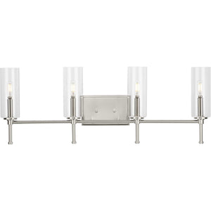 Progress Lighting - P300359-009 - Four Light Bath Vanity - Elara - Brushed Nickel