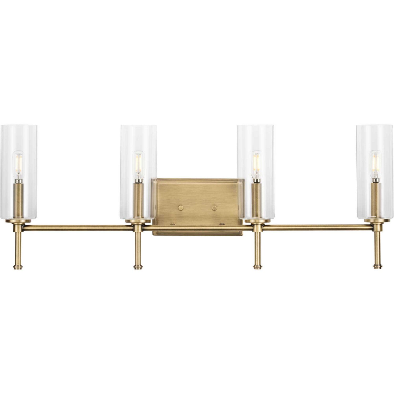 Progress Lighting - P300359-163 - Four Light Bath Vanity - Elara - Vintage Brass