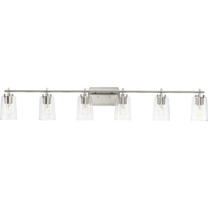 Progress Lighting - P300372-009 - Six Light Bath Vanity - Adley - Brushed Nickel