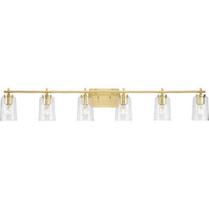 Progress Lighting - P300372-012 - Six Light Bath Vanity - Adley - Satin Brass