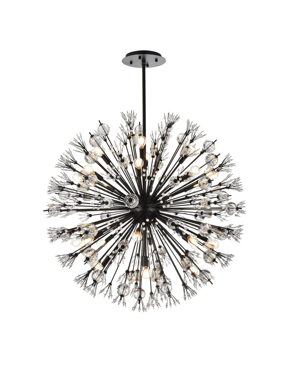 Elegant Lighting - 2500D38BK - 24 Light Pendant - Vera - Black