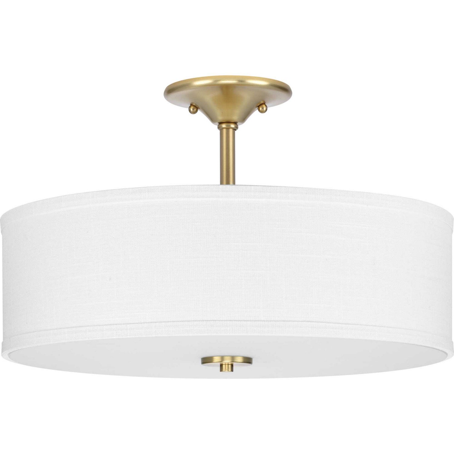 Progress Lighting - P350167-012 - Three Light Semi-Flush Mount - Inspire - Satin Brass