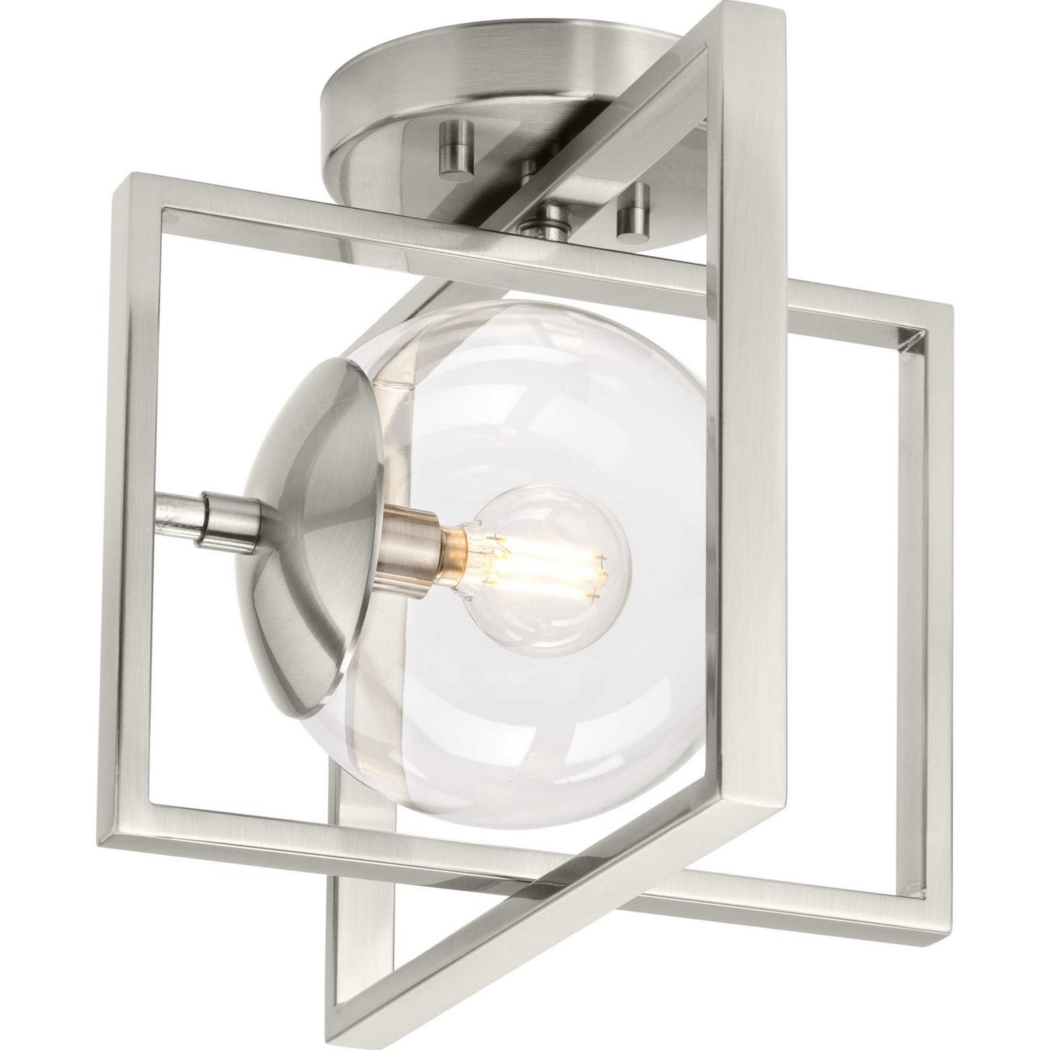 Progress Lighting - P350218-009 - One Light Semi-Flush Mount - Atwell - Brushed Nickel