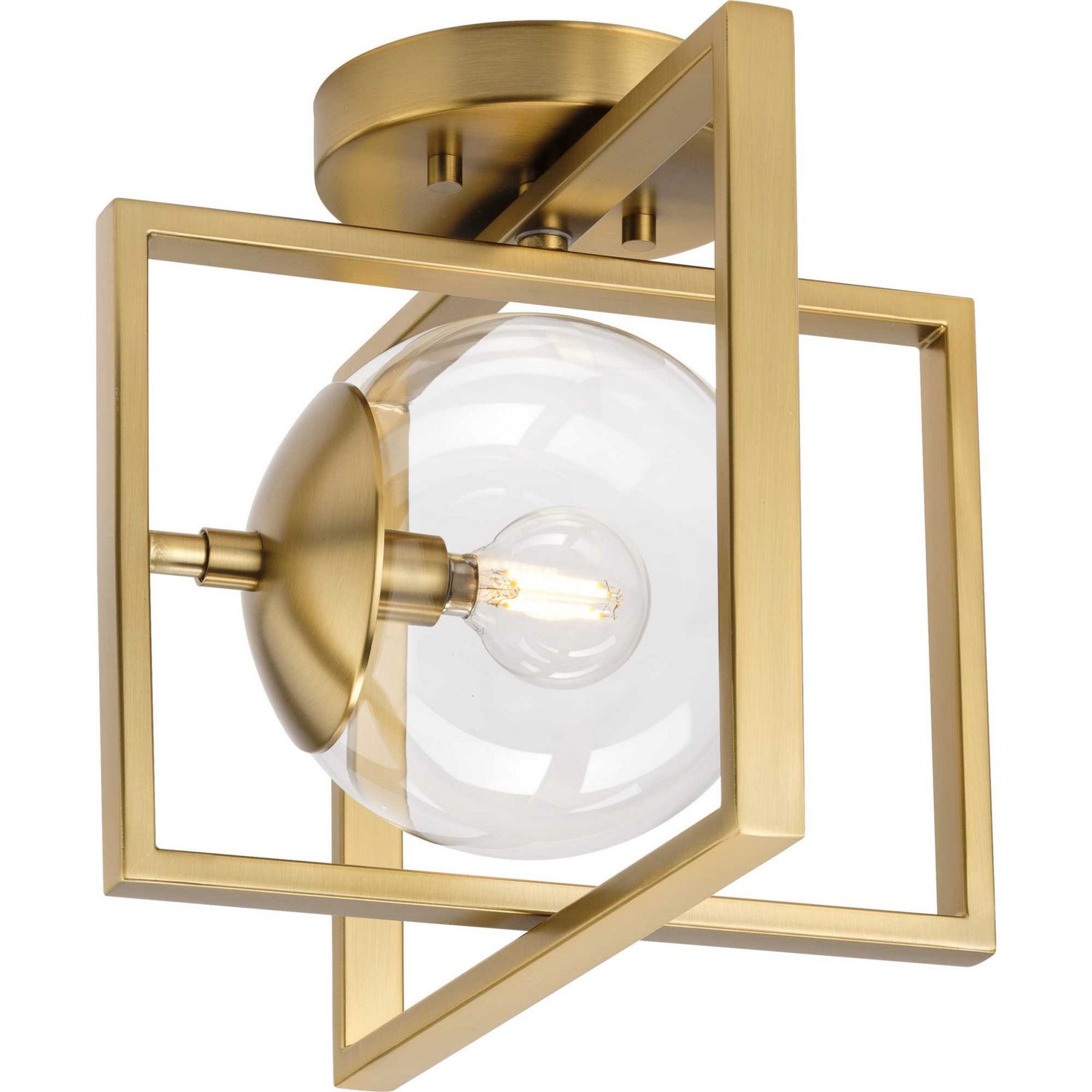 Progress Lighting - P350218-109 - One Light Semi-Flush Mount - Atwell - Brushed Bronze