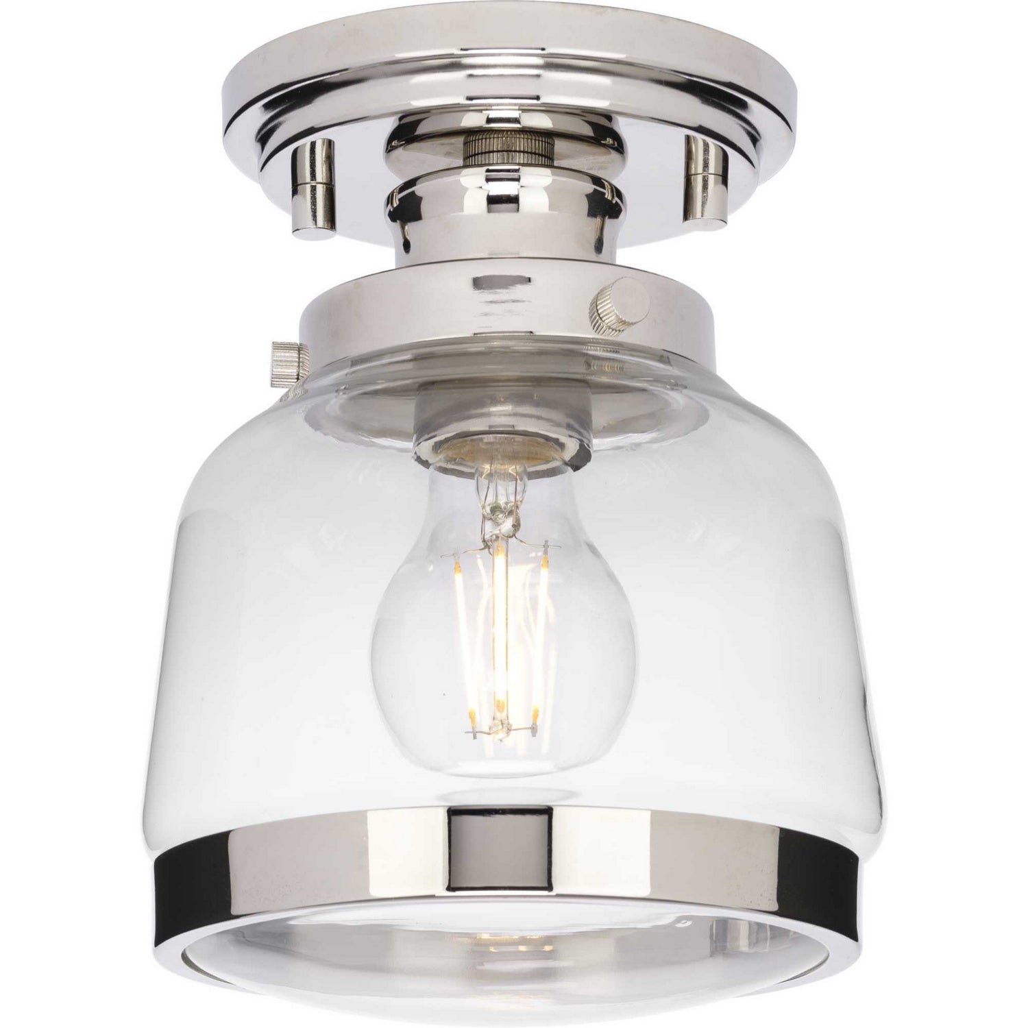 Progress Lighting - P350220-104 - One Light Semi-Flush Mount - Judson - Polished Nickel