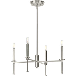 Progress Lighting - P400293-009 - Four Light Chandelier - Elara - Brushed Nickel