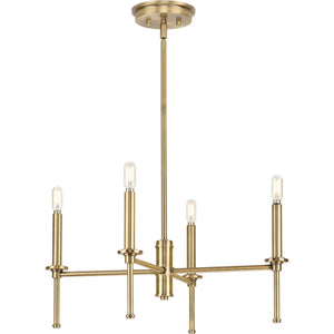 Progress Lighting - P400293-163 - Four Light Chandelier - Elara - Vintage Brass