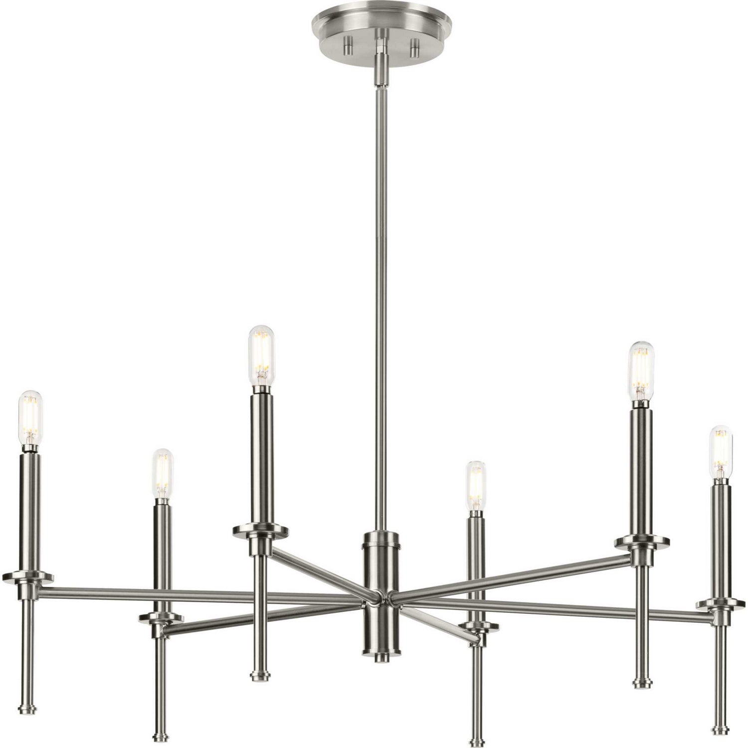 Progress Lighting - P400294-009 - Six Light Chandelier - Elara - Brushed Nickel