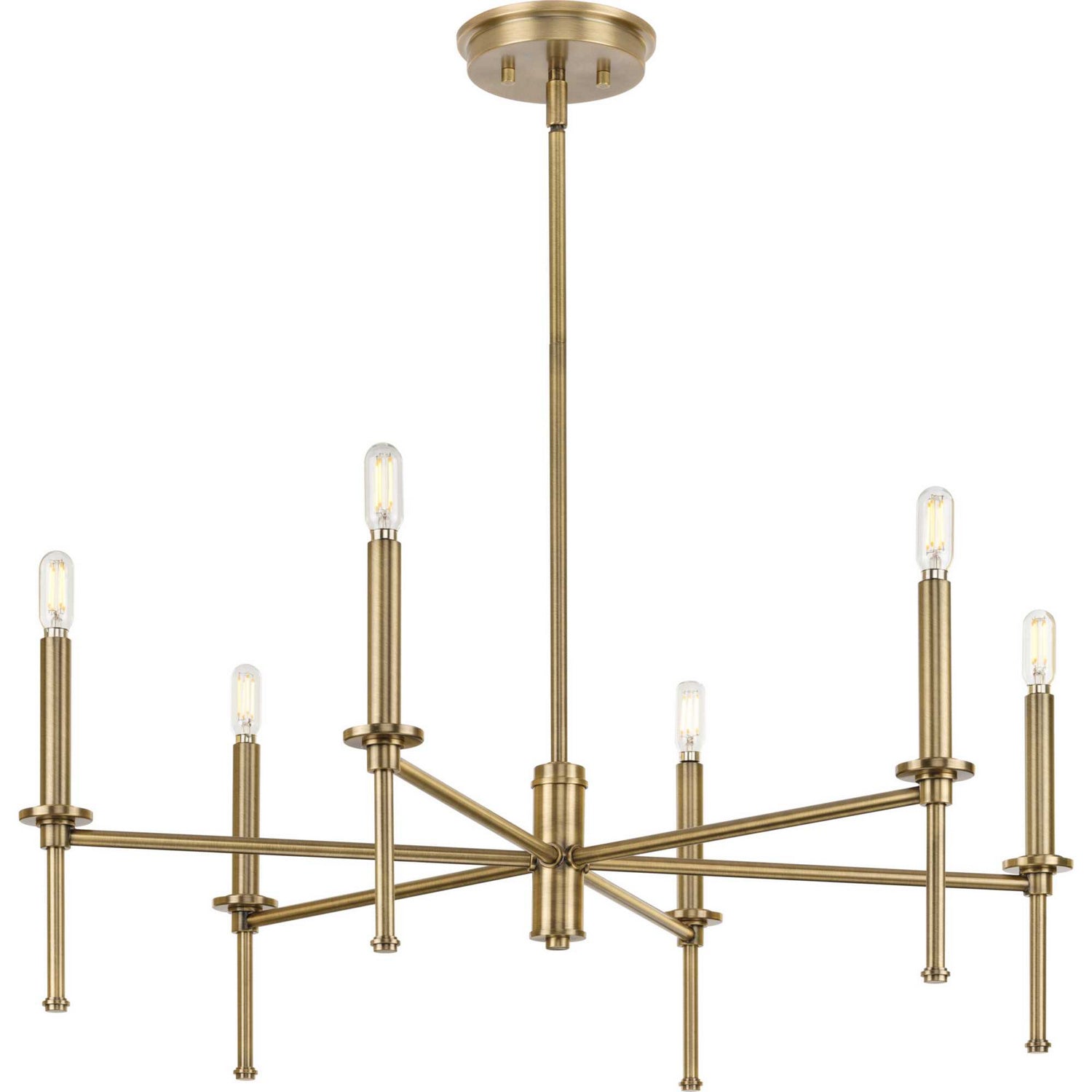 Progress Lighting - P400294-163 - Six Light Chandelier - Elara - Vintage Brass