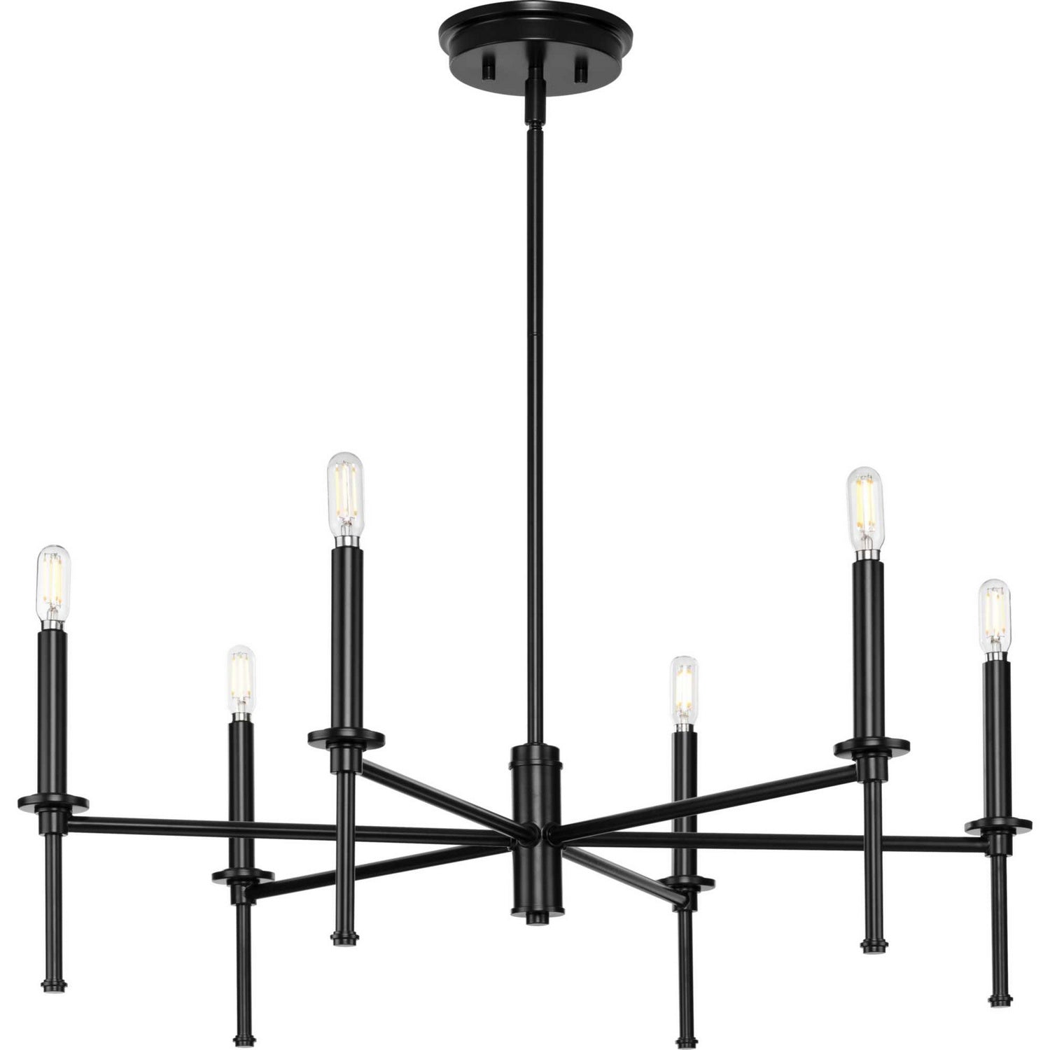 Progress Lighting - P400294-31M - Six Light Chandelier - Elara - Matte Black