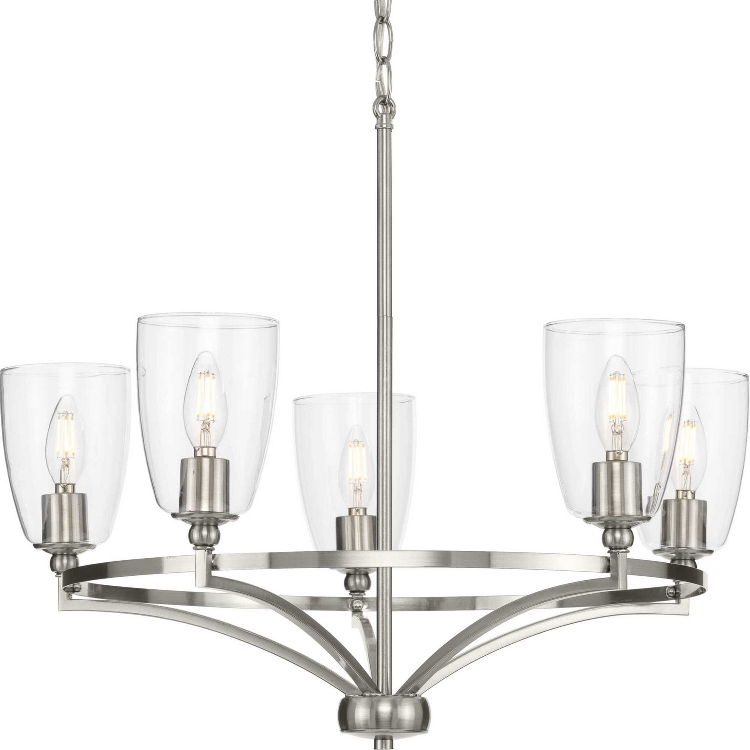 Progress Lighting - P400296-009 - Five Light Chandelier - Parkhurst - Brushed Nickel