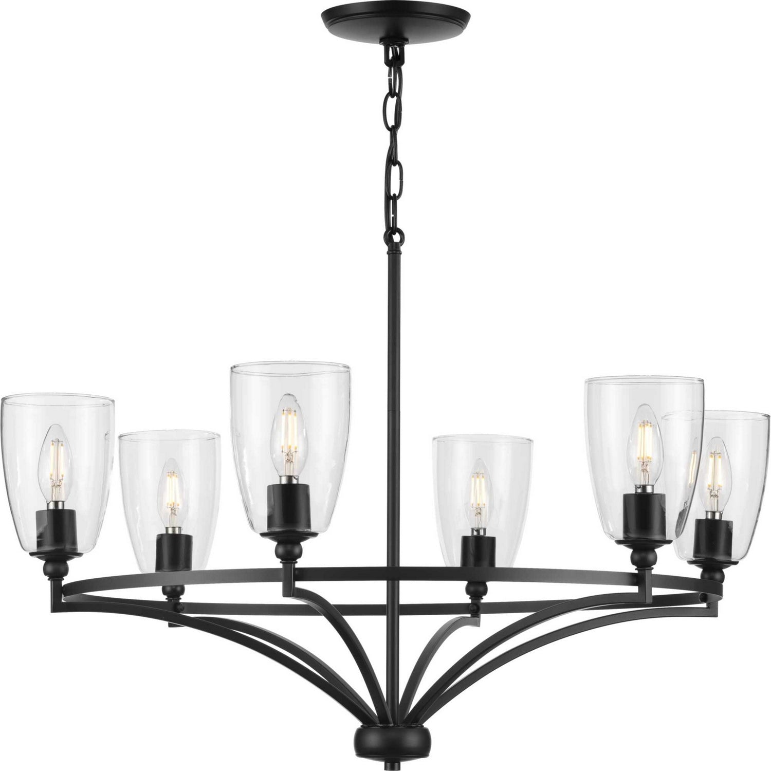 Progress Lighting - P400297-31M - Six Light Chandelier - Parkhurst - Matte Black