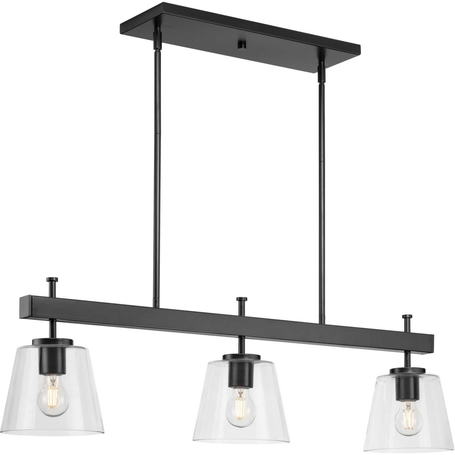 Progress Lighting - P400298-31M - Three Light Linear Island Chandelier - Saffert - Matte Black