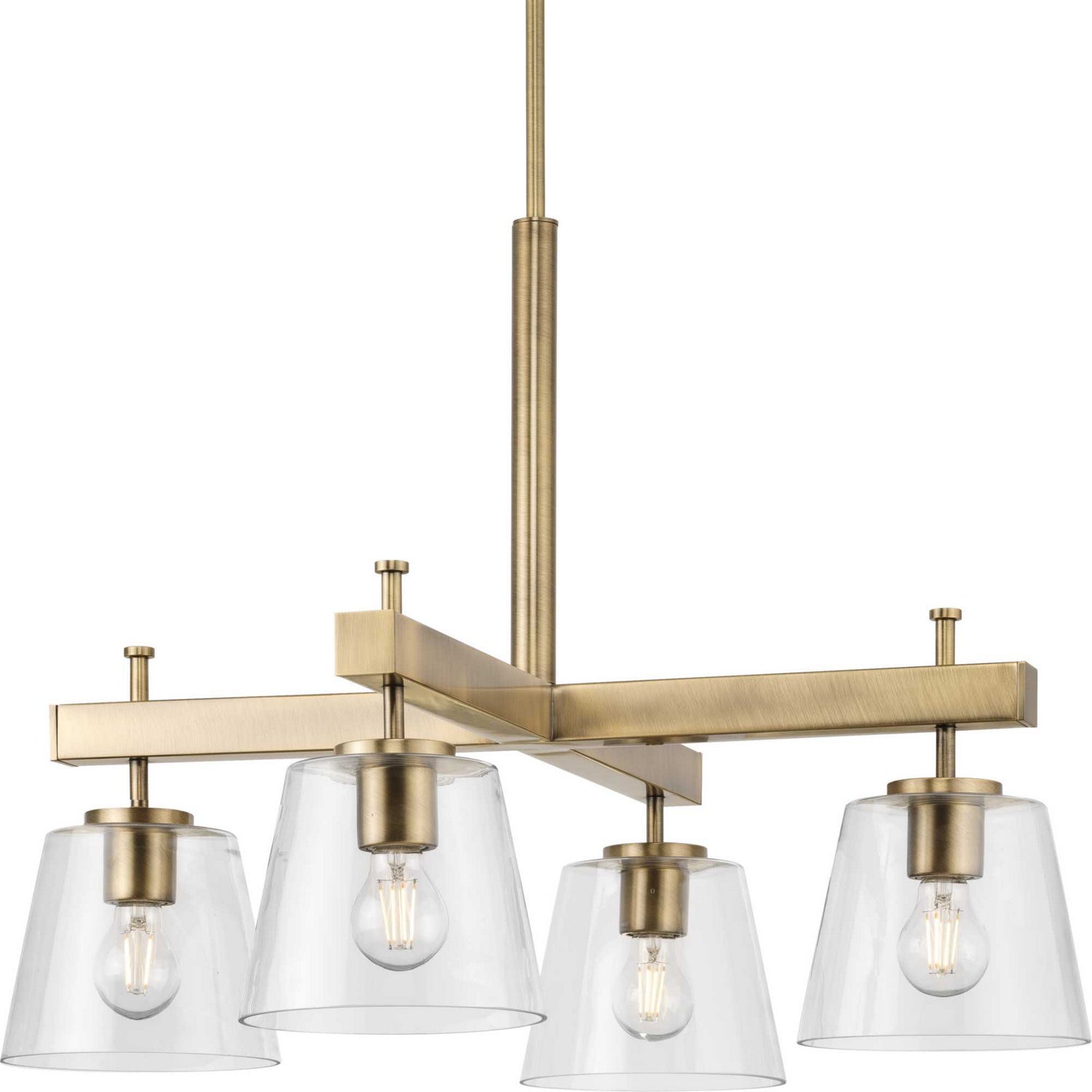 Progress Lighting - P400299-163 - Four Light Chandelier - Saffert - Vintage Brass