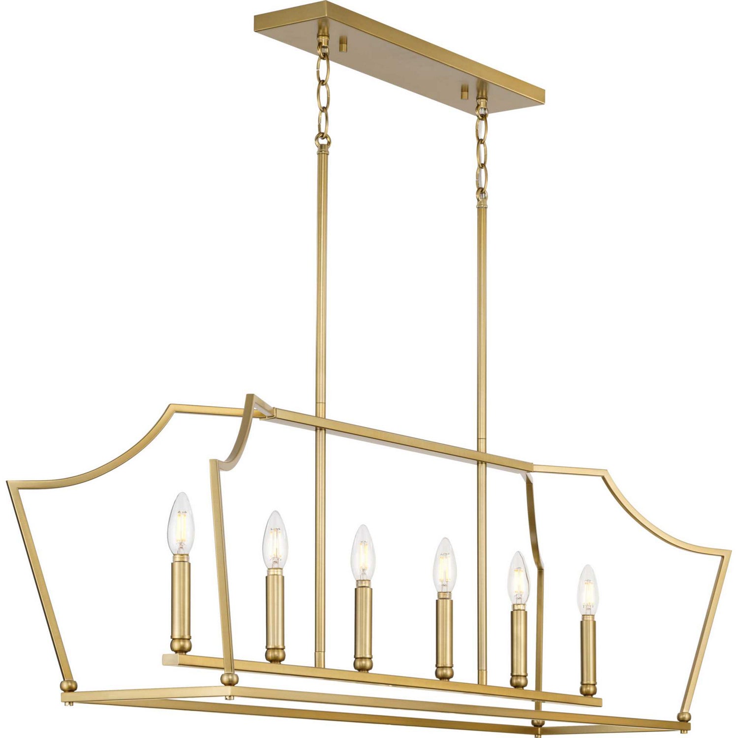 Progress Lighting - P400300-109 - Six Light Linear Island Chandelier - Parkhurst - Brushed Bronze