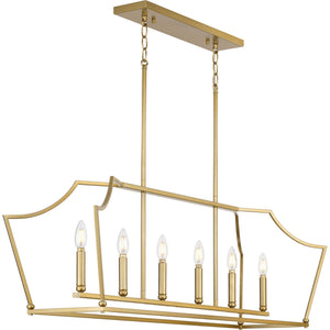 Progress Lighting - P400300-109 - Six Light Linear Island Chandelier - Parkhurst - Brushed Bronze