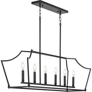 Progress Lighting - P400300-31M - Six Light Linear Island Chandelier - Parkhurst - Matte Black