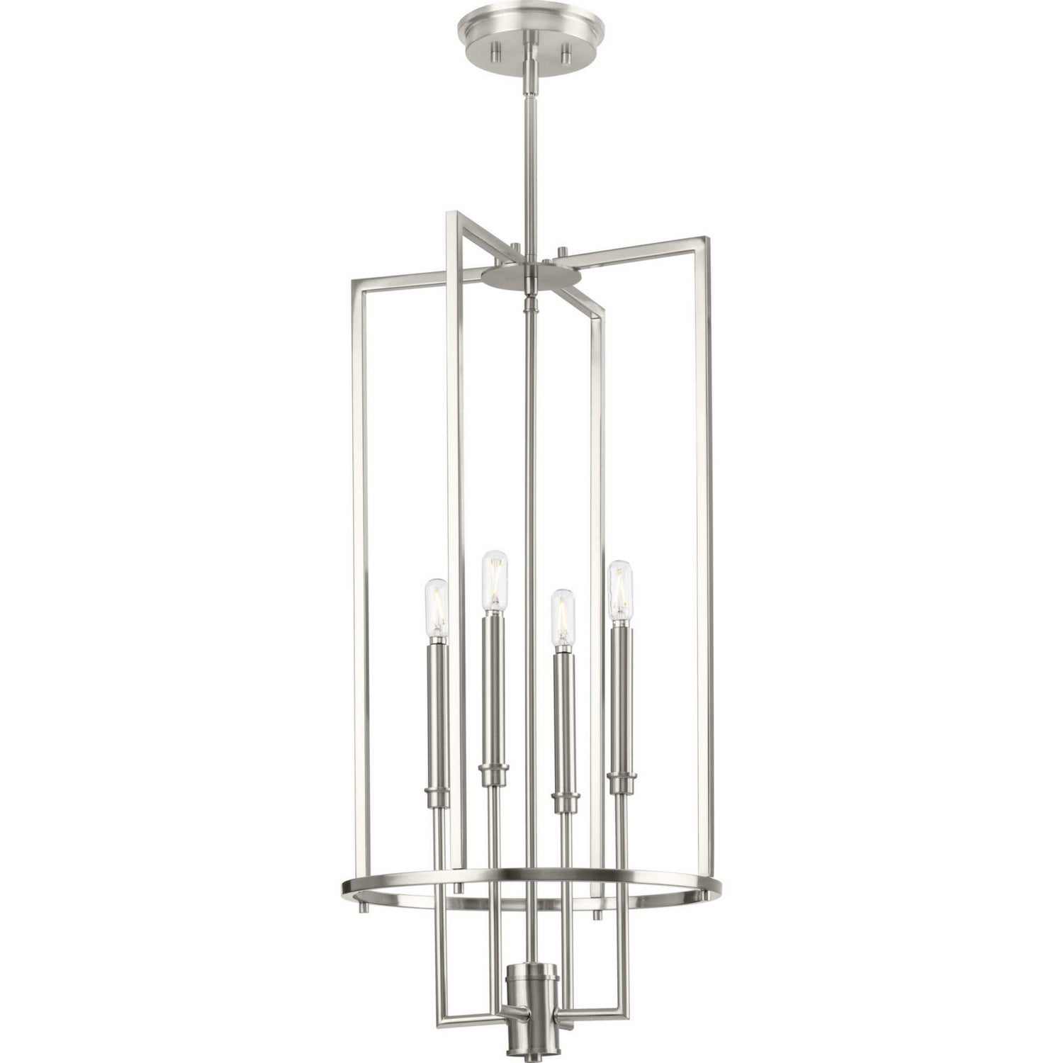 Progress Lighting - P500363-009 - Four Light Foyer Chandelier - Elara - Brushed Nickel