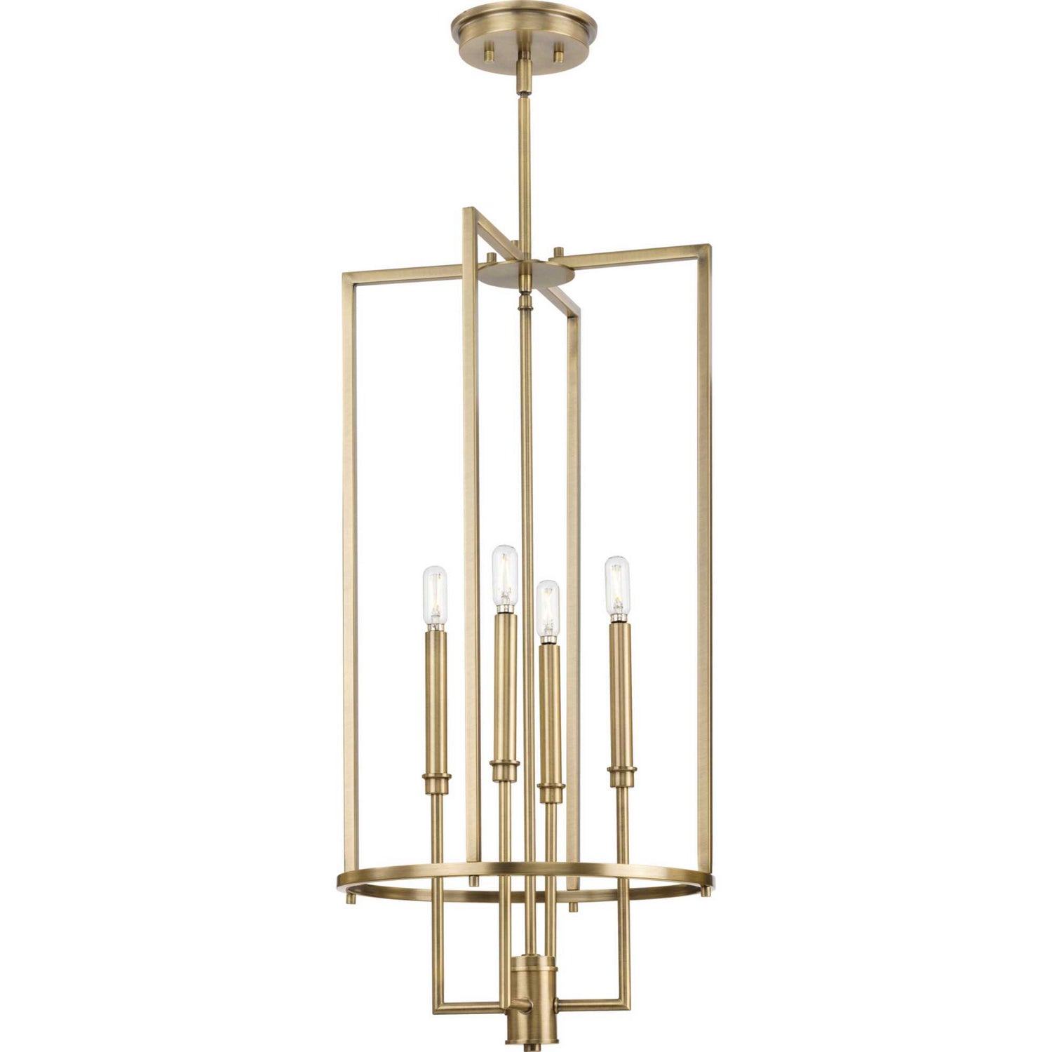 Progress Lighting - P500363-163 - Four Light Foyer Chandelier - Elara - Vintage Brass