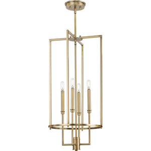 Progress Lighting - P500363-163 - Four Light Foyer Chandelier - Elara - Vintage Brass