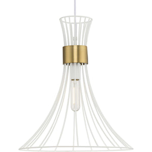 Progress Lighting - P500365-028 - One Light Pendant - Lorin - Satin White