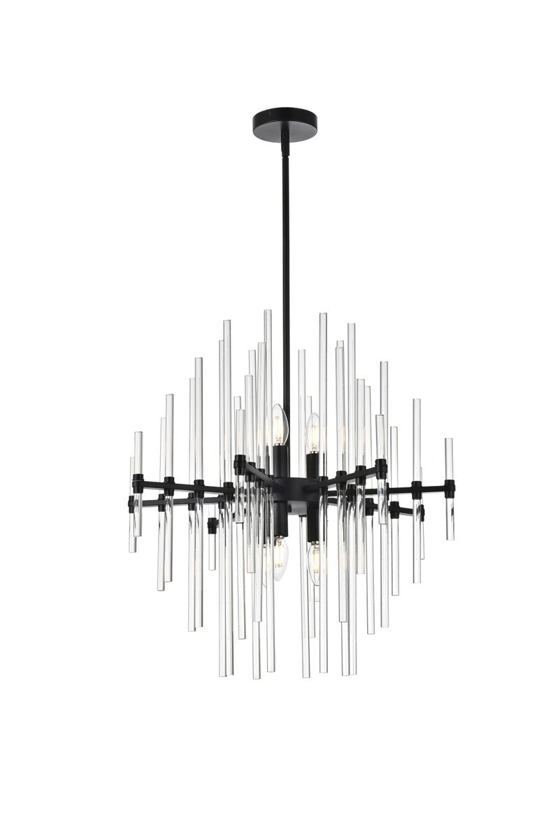 Elegant Lighting - 2502D23BK - Six Light Pendant - Sienna - black