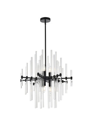 Elegant Lighting - 2502D23BK - Six Light Pendant - Sienna - black