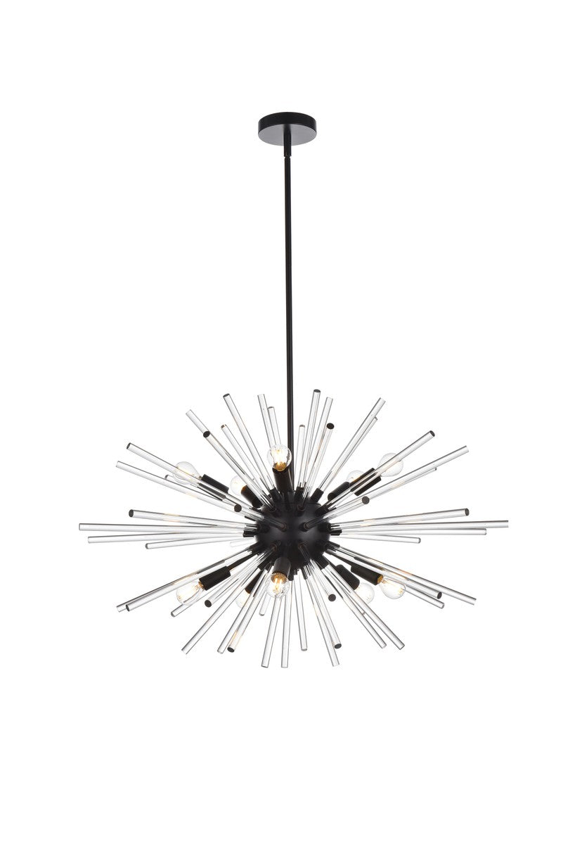 Elegant Lighting - 2502D36BK - Ten Light Pendant - Sienna - Black