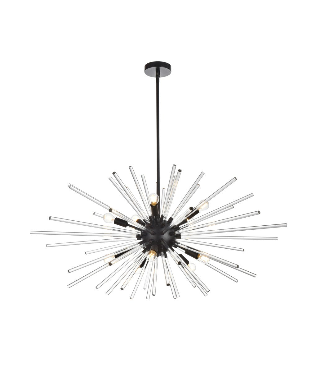 Elegant Lighting - 2502D42BK - Ten Light Pendant - Sienna - Black