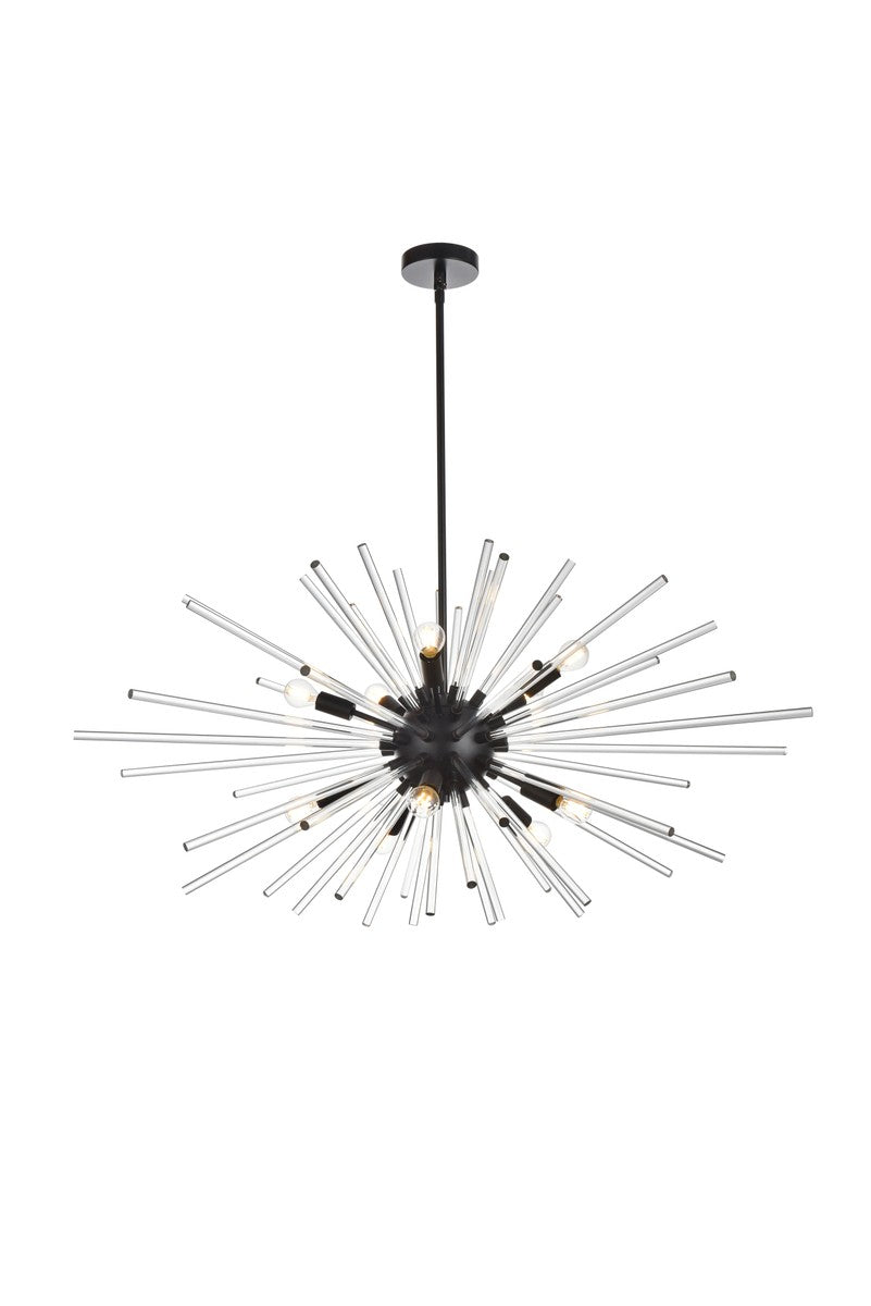 Elegant Lighting - 2502D46BK - Ten Light Pendant - Sienna - Black