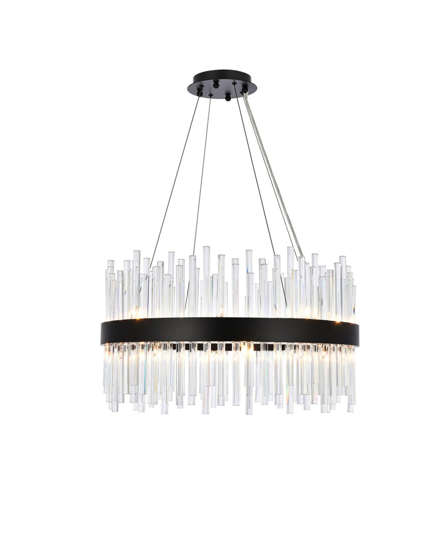 Elegant Lighting - 3000D25BK - 16 Light Pendant - Dallas - black