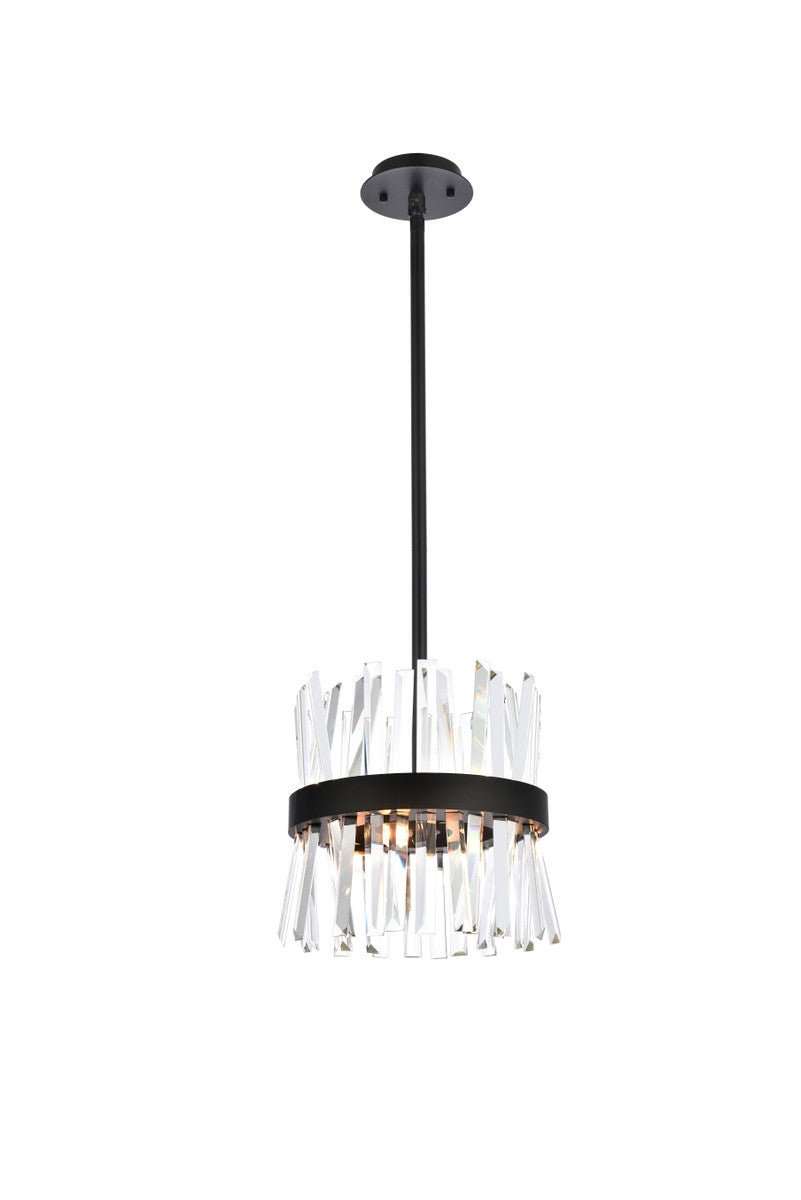 Elegant Lighting - 6200D12BK - Six Light Pendant - Serephina - black