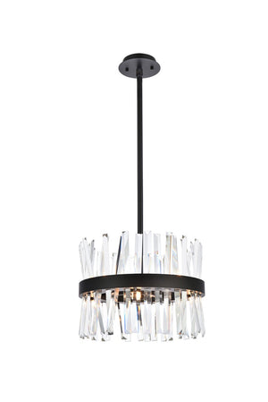 Elegant Lighting - 6200D16BK - Eight Light Pendant - Serephina - Black