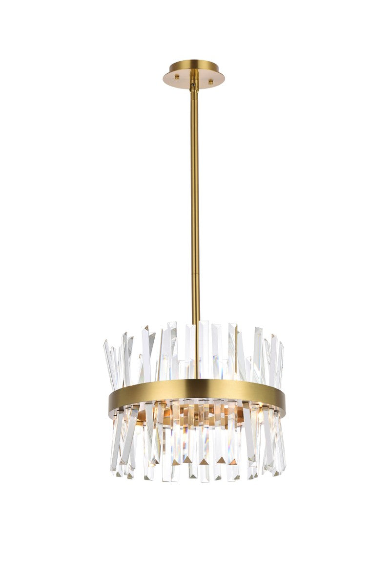 Elegant Lighting - 6200D16SG - Eight Light Pendant - Serephina - Satin Gold