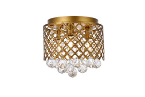 Elegant Lighting - LD5010F10BR - Three Light Flush Mount - Tully - Brass