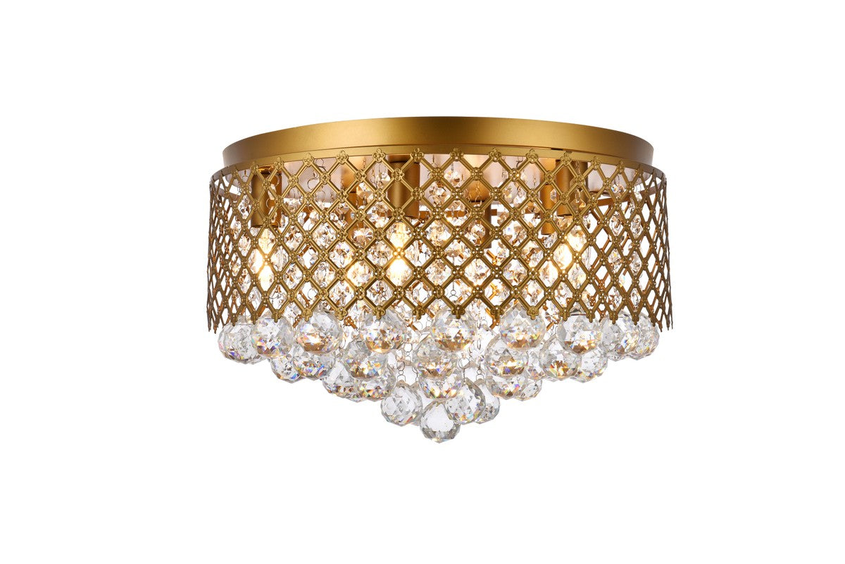 Elegant Lighting - LD5010F18BR - Six Light Flush Mount - Tully - Brass