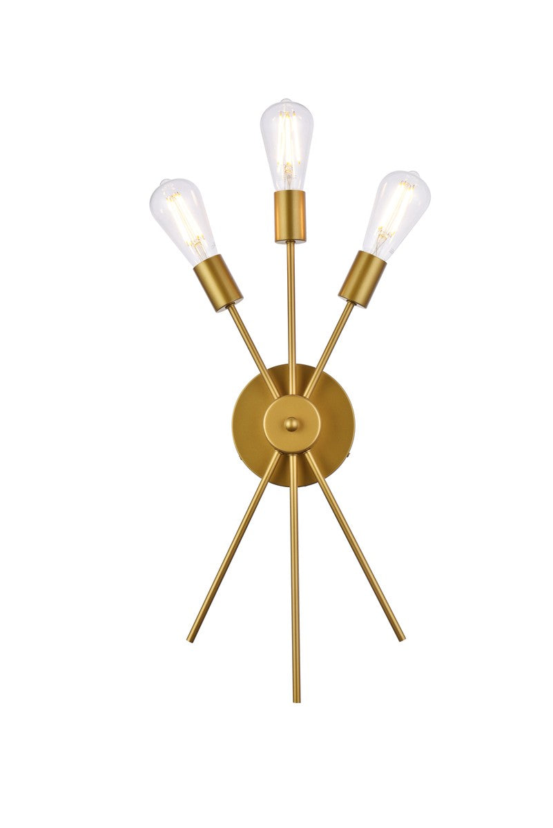 Elegant Lighting - LD640W10BR - Three Light Bath Sconce - Lucca - brass