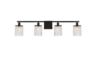 Elegant Lighting - LD7012BK - Four Light Bath - Phineas - Black and Clear