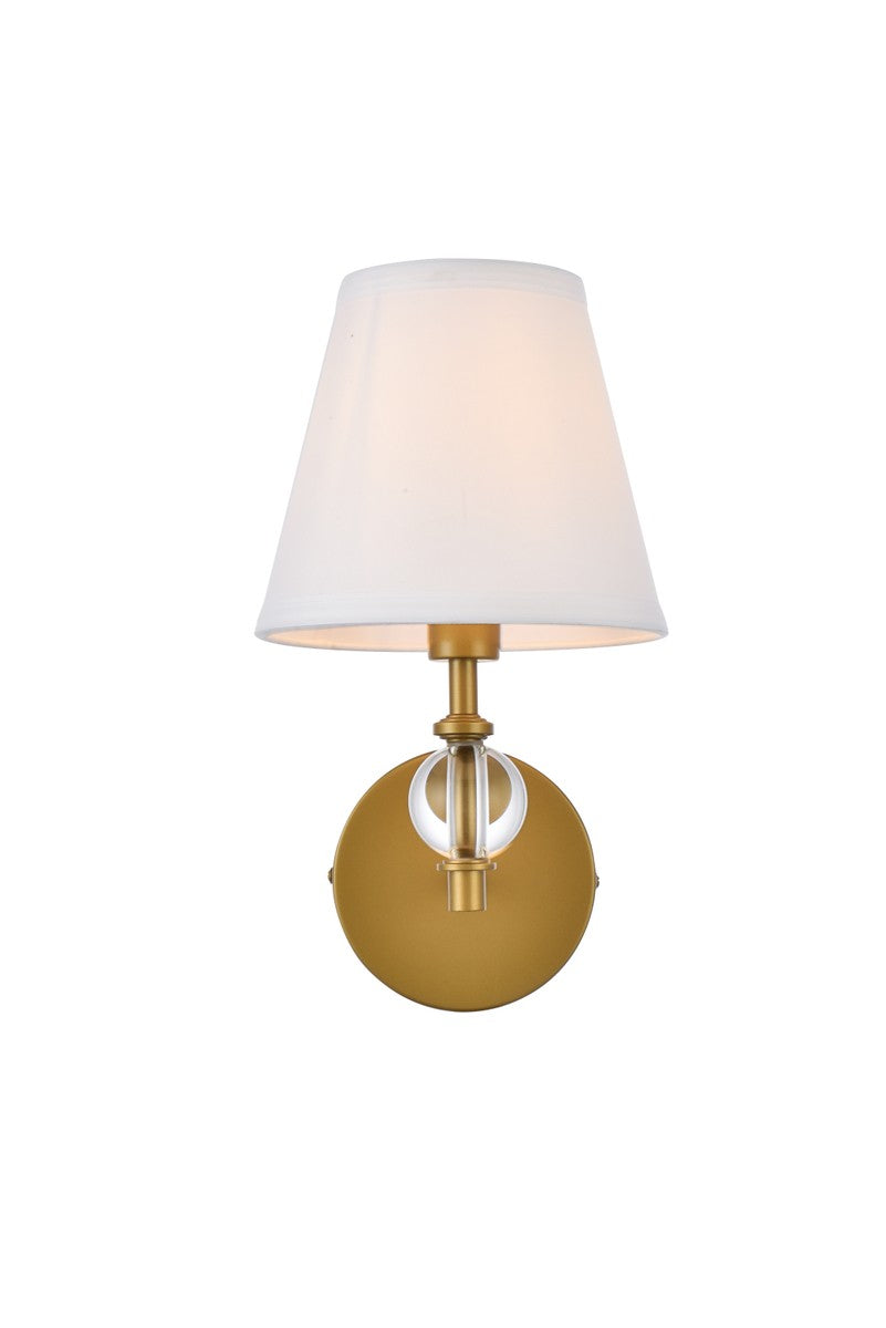 Elegant Lighting - LD7021W6BR - One Light Bath - Bethany - Brass and White Fabric Shade